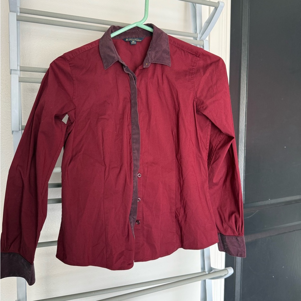 Women’s Burgundy Button-Up Jacket